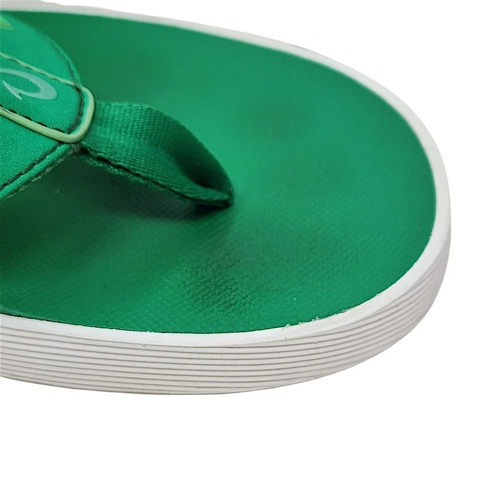OluKai Leeward Flip Flops 9 Men Green Synthetic Beach Surf Sandal Aloha Hawaiian